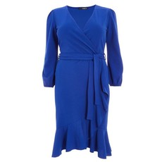 Quiz Ladies Curve Wrap Midi Dress - Royal Blue