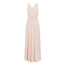 Quiz Ladies Embellished Cross Back Maxi Dress - Pink