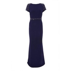 Quiz Ladies Embellished Maxi Dress - Navy