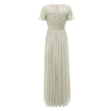 Quiz Ladies Embellished Maxi Dress - Sage