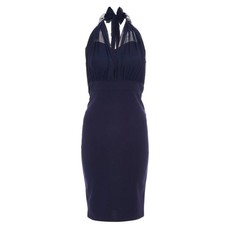 Quiz Ladies Halter Neck Midi Dress - Navy