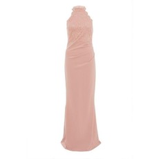 Quiz Ladies Lace Fishtail Maxi Dress - Blush Pink