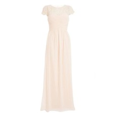 Quiz Ladies Lace Sweetheart Maxi Dress - Nude