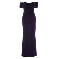 Quiz Ladies Navy Sweetheart Bardot Maxi Dress