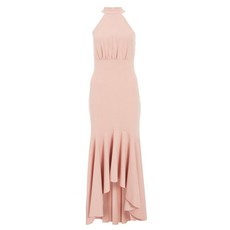 Quiz Ladies Petite Halter Neck Maxi Dress - Blush Pink