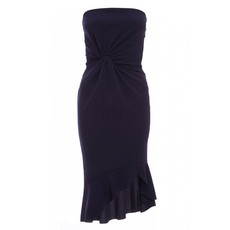 Quiz Ladies Petite Navy Knot Front Midi Dress - Navy