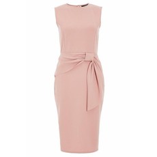 Quiz Ladies Pink Bow Midi Dress