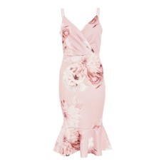 Quiz Ladies Pink Floral Midi Dress