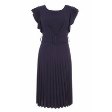 Quiz Ladies Pleated Midi Dress - Navy