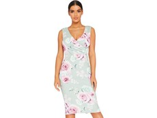 Quiz Ladies Sage Frill Bardot Midi Dress