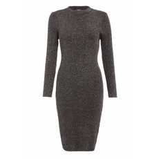 Quiz Ladies Shimmer Jumper Dress - Silver