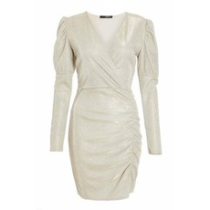 Quiz Ladies Silver Glitter Ruched Dress