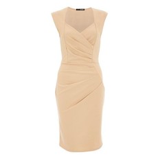 Quiz Ladies Sweetheart Midi Dress - Stone