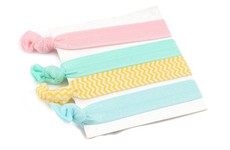 Set of Four Elastic Hair Ties - Baby Blues (Size: 3 Months - 7 Years)