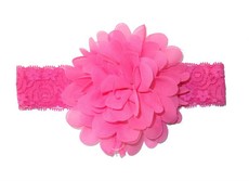 Chiffon Flower Headband - Hot Pink