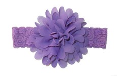 Chiffon Flower Headband - Purple