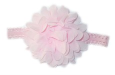 Chiffon Headband Detailed Lace - Light Pink