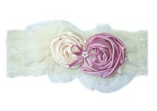 Cream and Dusty Pink Twin Headband