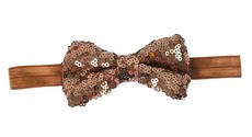 Croshka Designs Sequins Bow Headband in Brown