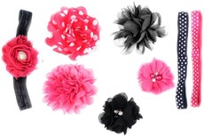 Headband Mix - Black & Hot Pink