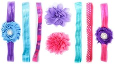 Headbands Mix (Hot pink/Purple/ Turquoise)