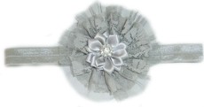 Lace Flower Headband - Grey