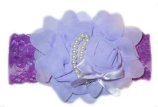 Pearl Lace Headband - Lilac