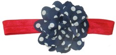 Polkadot Navy & Red Headband