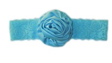 Puffy Rose Headband - Turqoise