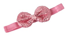 Rounded Sequins Bow Headband in Pink