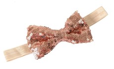 Sequins Bow Headband in Champagne Color