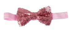 Sequins Bow Headband in Pink Color