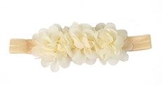 Three Chiffon Flowers Headband in Ivory Color