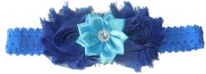 Triple Flower Headband - Blue