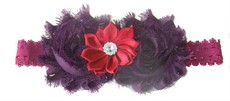 Triple Flower Headband - Plum