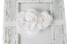 Two Flower Headband in White