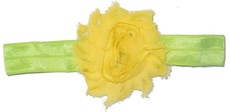 Two Tone Fine Flower Headband - Yellow & Lime