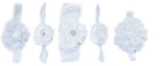 White Baby Headbands Hamper - White (5 Piece)