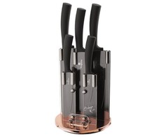 Berlinger Haus Diamond Coating Knife Set with Stand - Rose Gold (6 Piece)