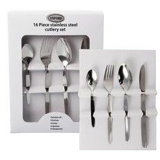 Bulk Pack X 2 Stainless Steel Cutlery Set - 16 Piece, 4 Place Setting