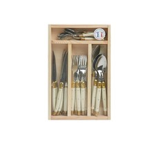 Laguiole by Jean Dubost - France 24 Piece Cutlery Set - Ivory & Brass