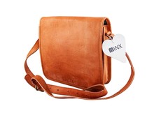 Minx - Genuine Leather Messenger Style Handbag - Brown