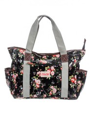 Notting Hill Large Canvas Handle Handbag - Black Floral