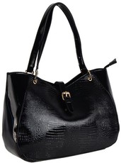 Victoria Caye Handbag With Buckle - Black