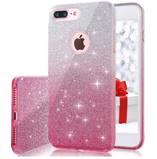 Bling Gradient Sparkle TPU Glitter Back Cover for iPhone 8 - Pink (Parallel Import)