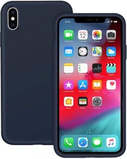 CellTime iPhone XS Max Silicone Shock Resistant Cover - Blue - Logo Hole