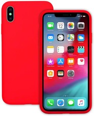 CellTime iPhone XS Max Silicone Shock Resistant Cover - Red - Logo Hole