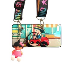 DHAO-Chibi Maruko-chan Silicone Cellphone Case With Lanyard - iPhone 6 Plus