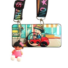 DHAO-Chibi Maruko-chan Silicone Cellphone Case With Lanyard - iPhone 7 Plus