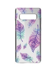 Hey Casey! Protective Case for Samsung S10 Plus - Rainbow Feathers